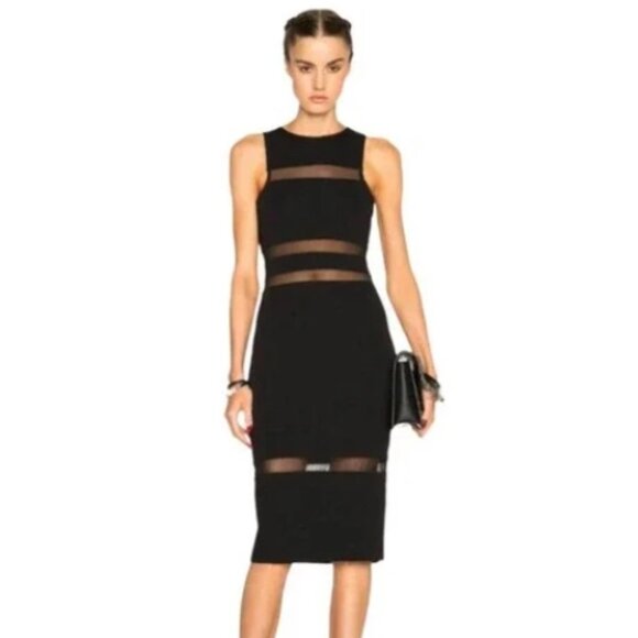 Alexander Wang Midi Length Sheath Dress Mesh Cutout Sleeveless Size XS Women's - Picture 1 of 14